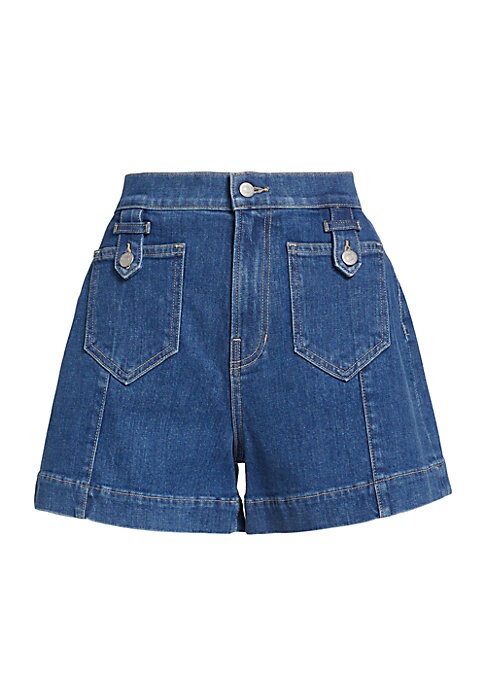 High-Waist Pocket Denim Shorts