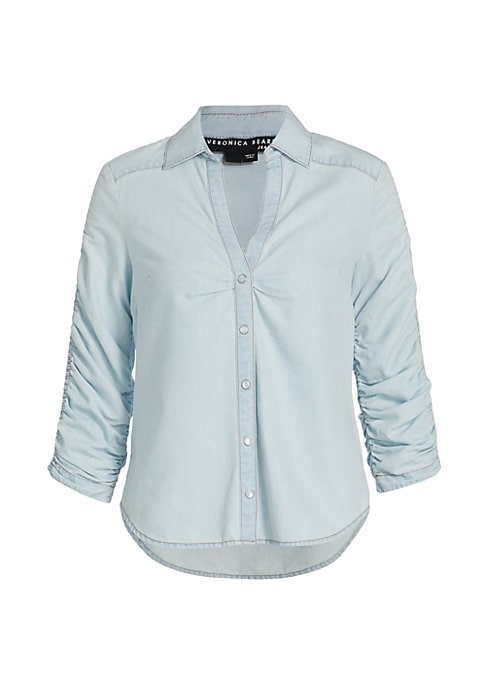 Chic Chambray Ruffle Top