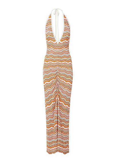 Striped Halter Maxi Dress