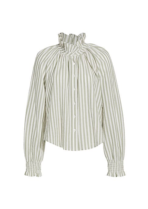 Striped High Neck Top