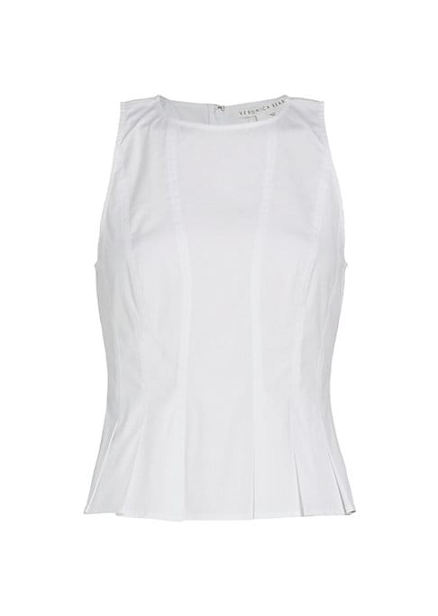 Pleated Poplin Peplum Top