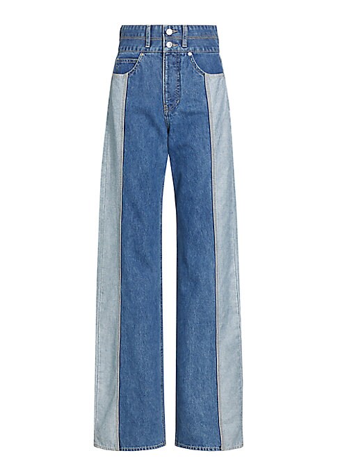 Two-Tone Wide-Leg Jeans