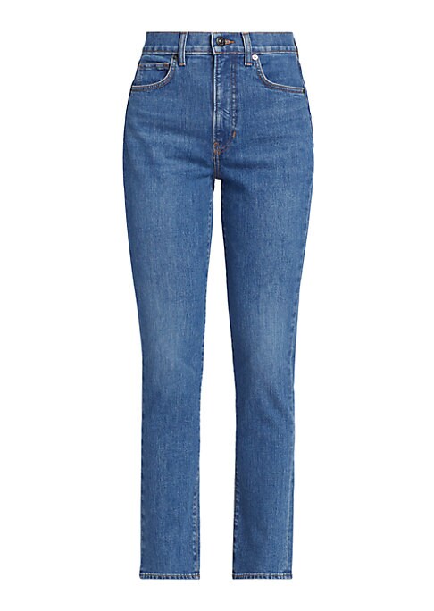 High-Rise Stretch Straight Jeans