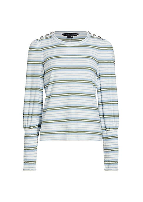 Striped Puff Sleeve Tee