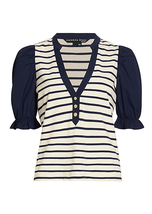 Stripe Puff Sleeve Top