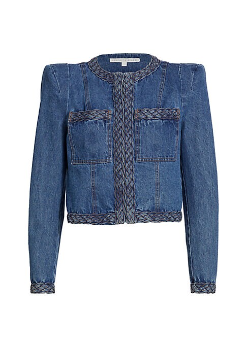 Braided Denim Crop Jacket