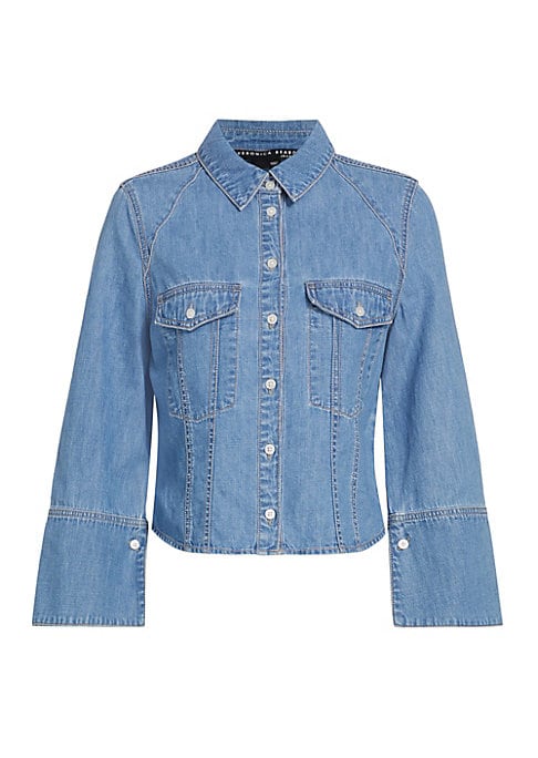 Cropped Denim Charm Shirt