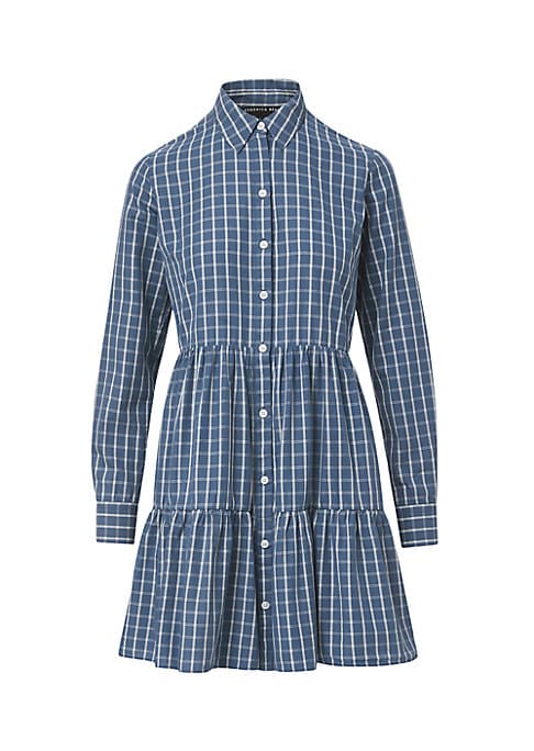 Grid Pattern Tiered Dress