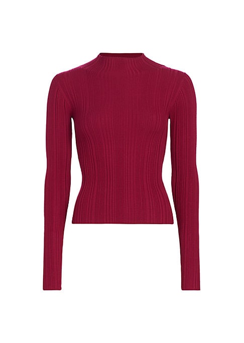 Fitted Plissé Long Sleeve Top