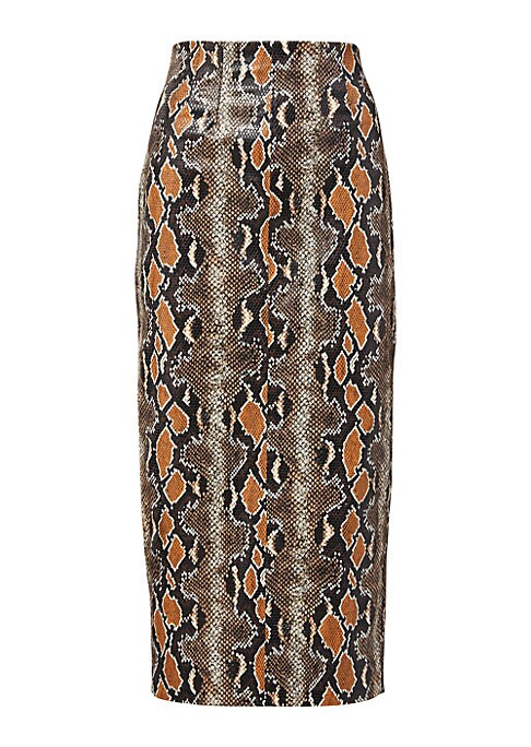 Snakeskin Faux Leather Skirt