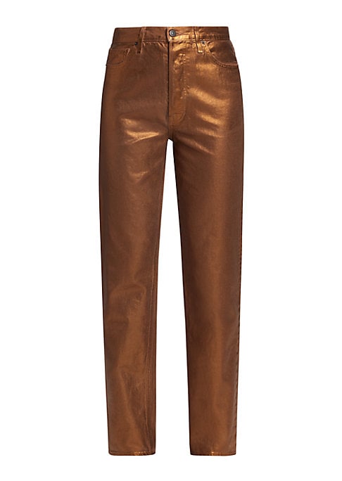 Shiny Straight-Leg Trousers