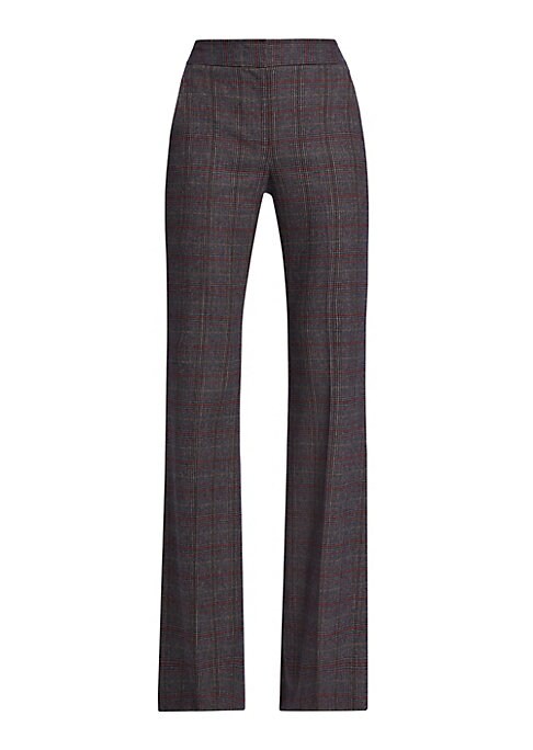 Plaid Luxe Boot-Cut Trousers