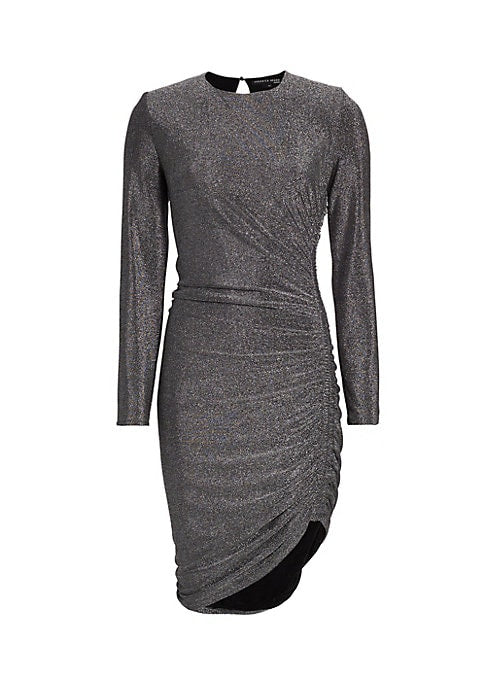 Shimmer Ruched Mini Dress