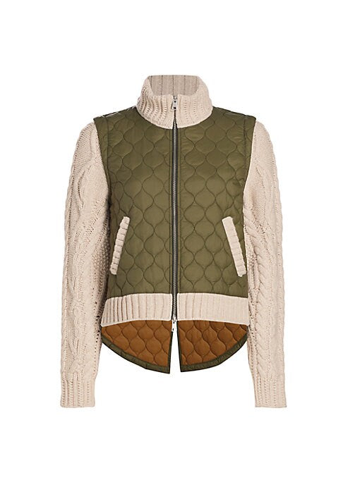 Quilted Mixed-Media Jacket