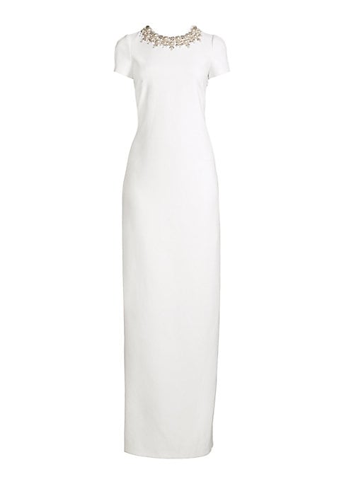 Elegant Pearl Bow Gown