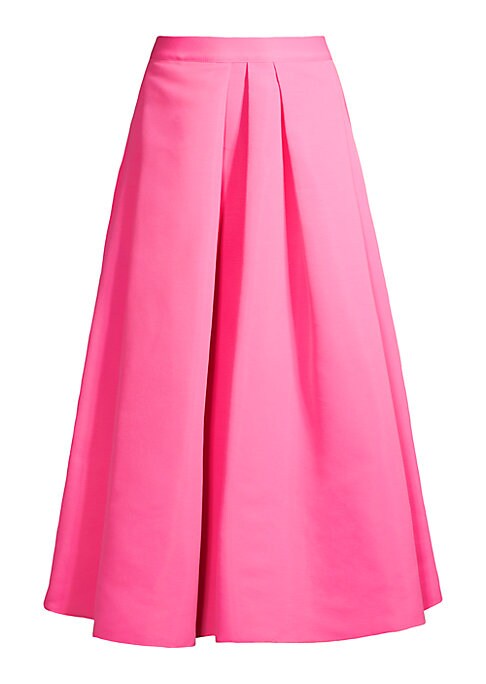 Flared Pleated Midi Skirt