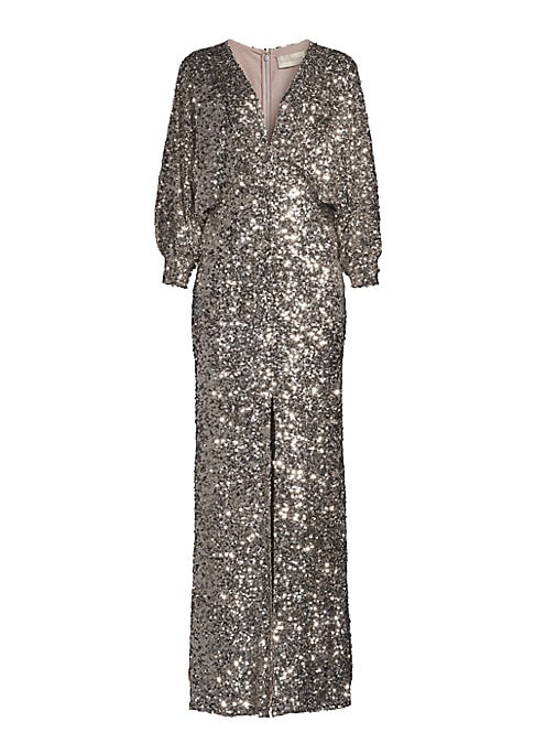 Sparkling V-Neck Glam Dress
