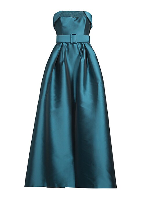 Lustrous Belted Evening Gown