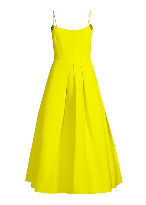 Embellished Pleat Midi Dress