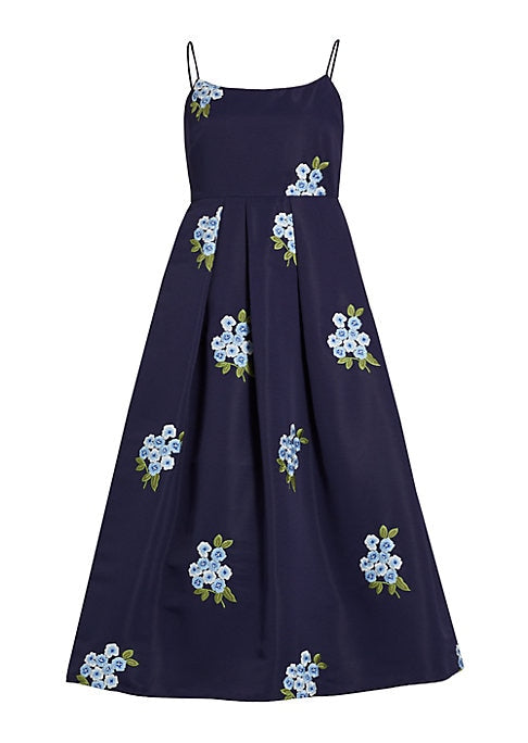 Floral Faille Midi Dress