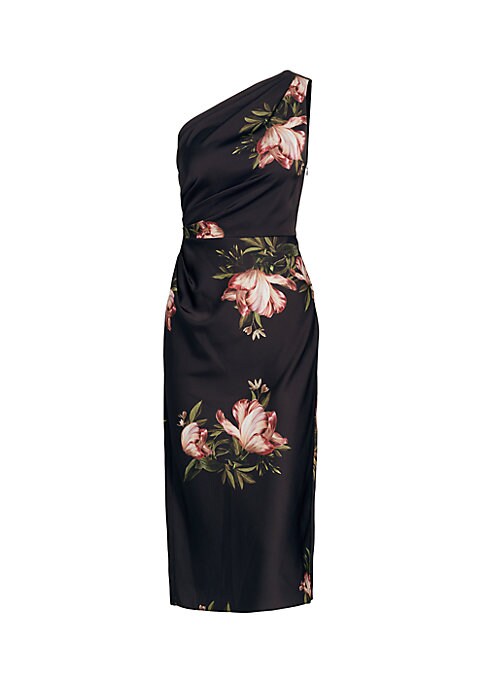 Floral Satin Midi Dress