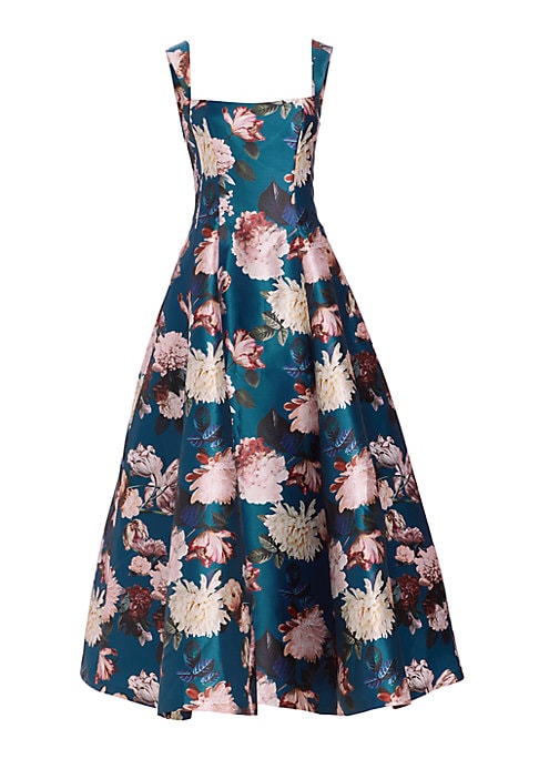 Floral Satin Elegance Gown