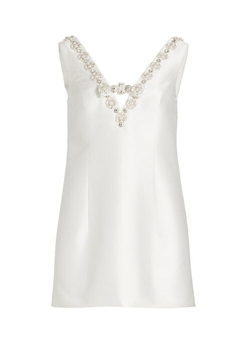 Pearl-Embellished Mini Dress