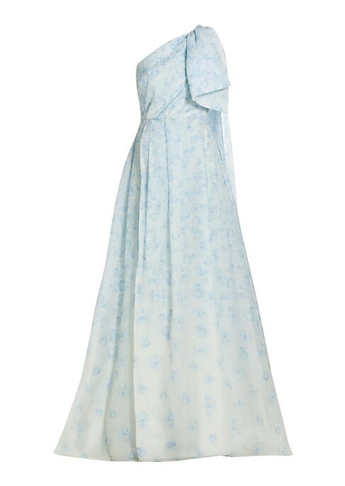 Draped One-Shoulder Evening Gown