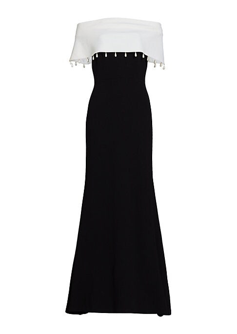 Elegant Pearl-Embellished Gown