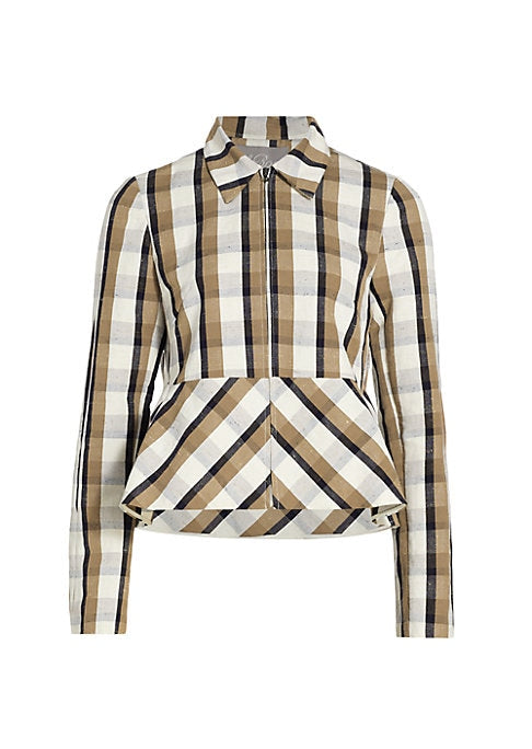 Chic Plaid Zip Jacket