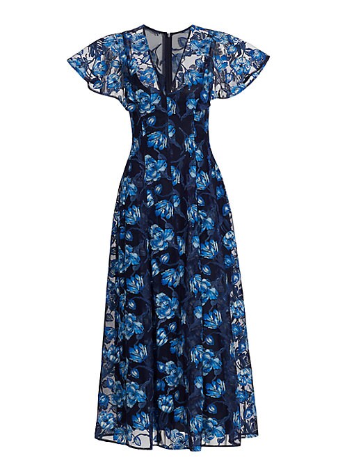 Floral Fusion Midi Dress