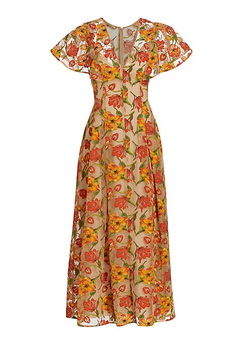 Floral Flutter Midi Dress