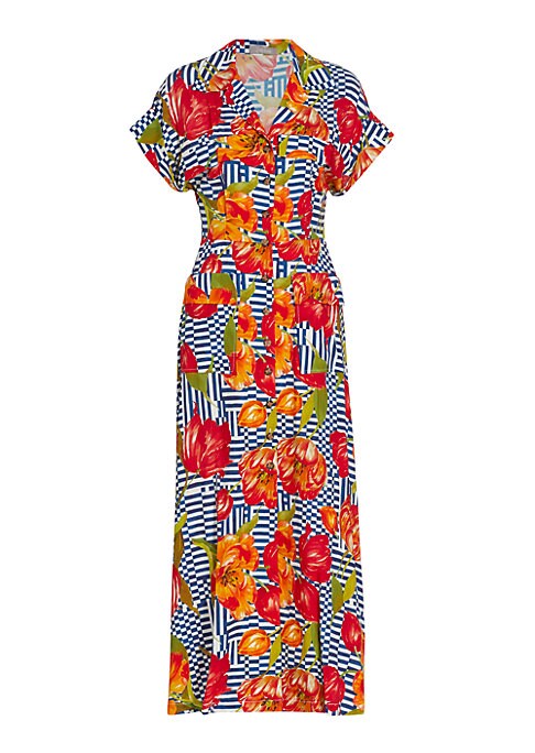 Floral Stripe Midi Delight