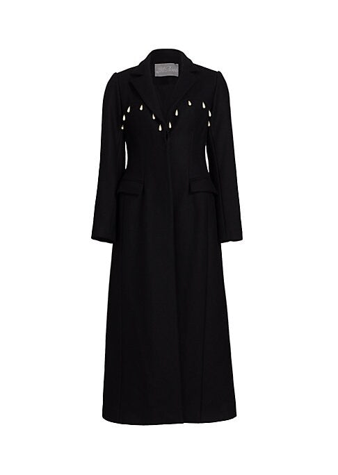 Elegant Pearl-Embellished Coat