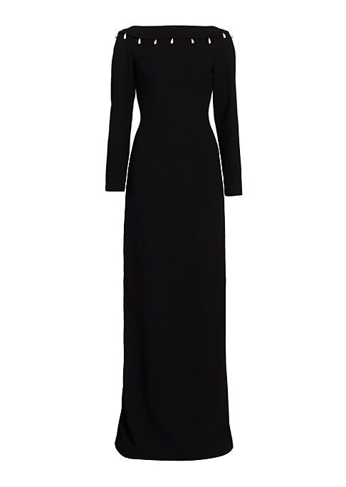 Elegant Pearl-Embellished Gown