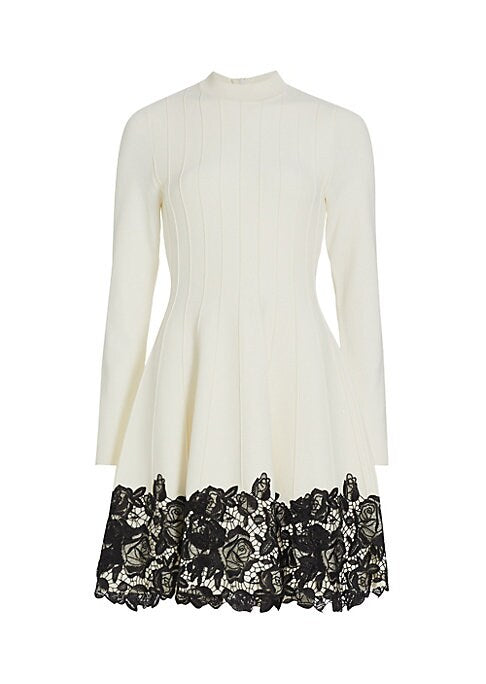 Lace Trim Knit Dress