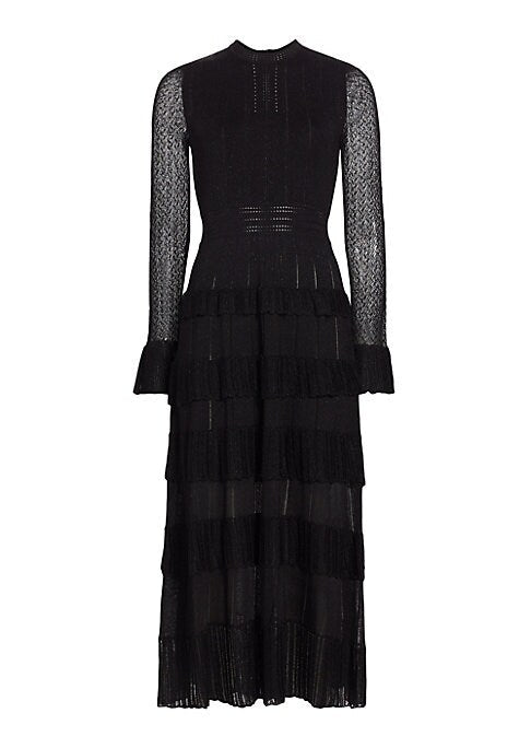 Shimmering Ruffle Maxi Dress
