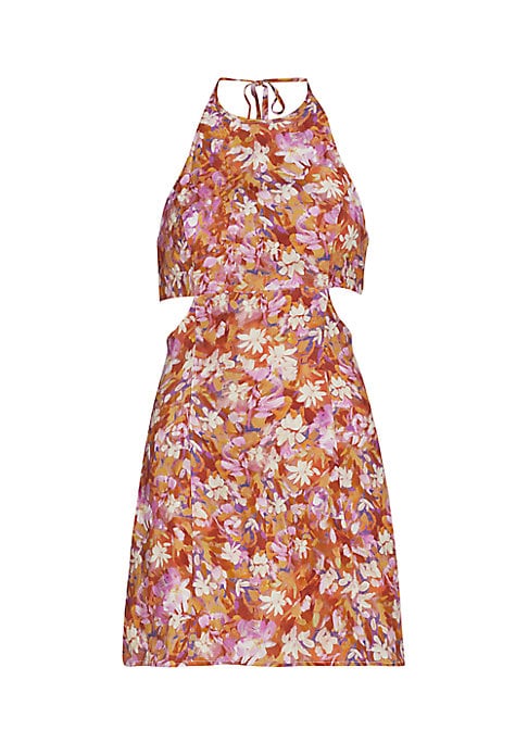 Floral Halter Cutout Dress