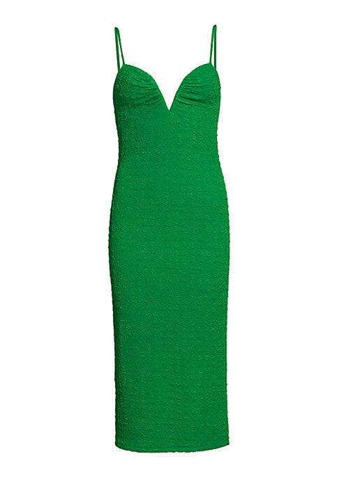 Sweetheart Textured Midi Dress