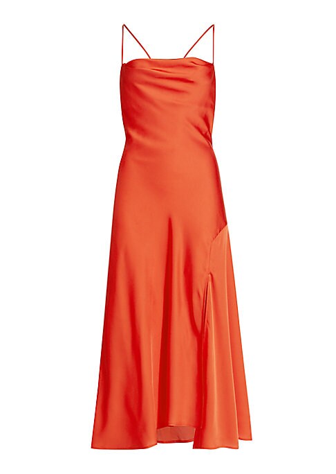 Luxurious Satin Midi Dress