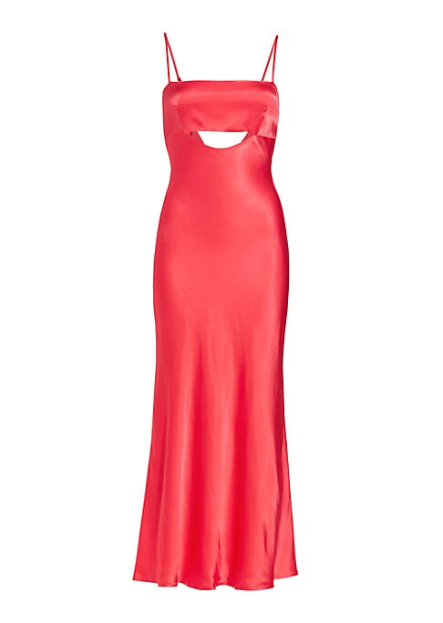 Satin Flutter Cut-Out Dress