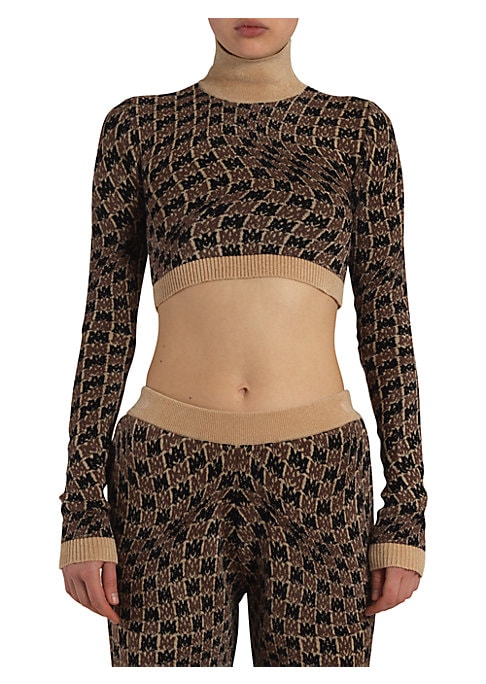 Swirled Turtleneck Crop Top