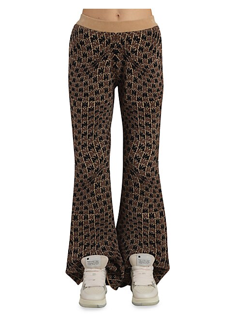 Swirled Flare Leg Trousers