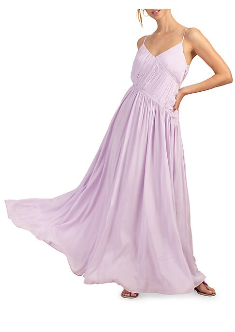 Ruched V-Neck Maxi Dress