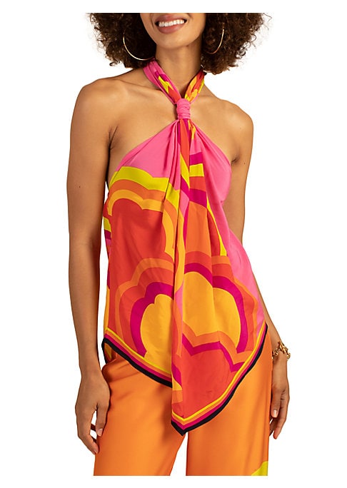 Silk Halter Handkerchief Top