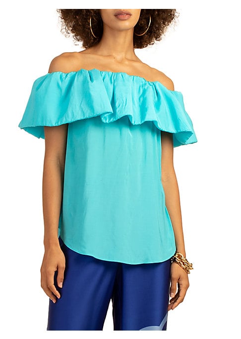 Ruffled Cotton Escape Top