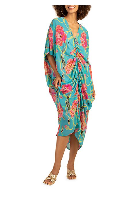 Floral Ruched Cocoon Dress