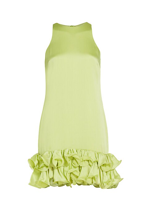 Ruffled Satin Mini Dress