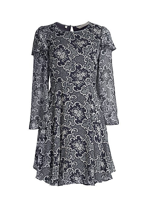 Silk Ruffle Chiffon Dress