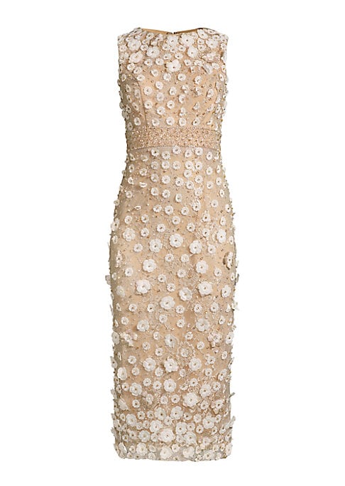 Embellished Floral Sheath Dress